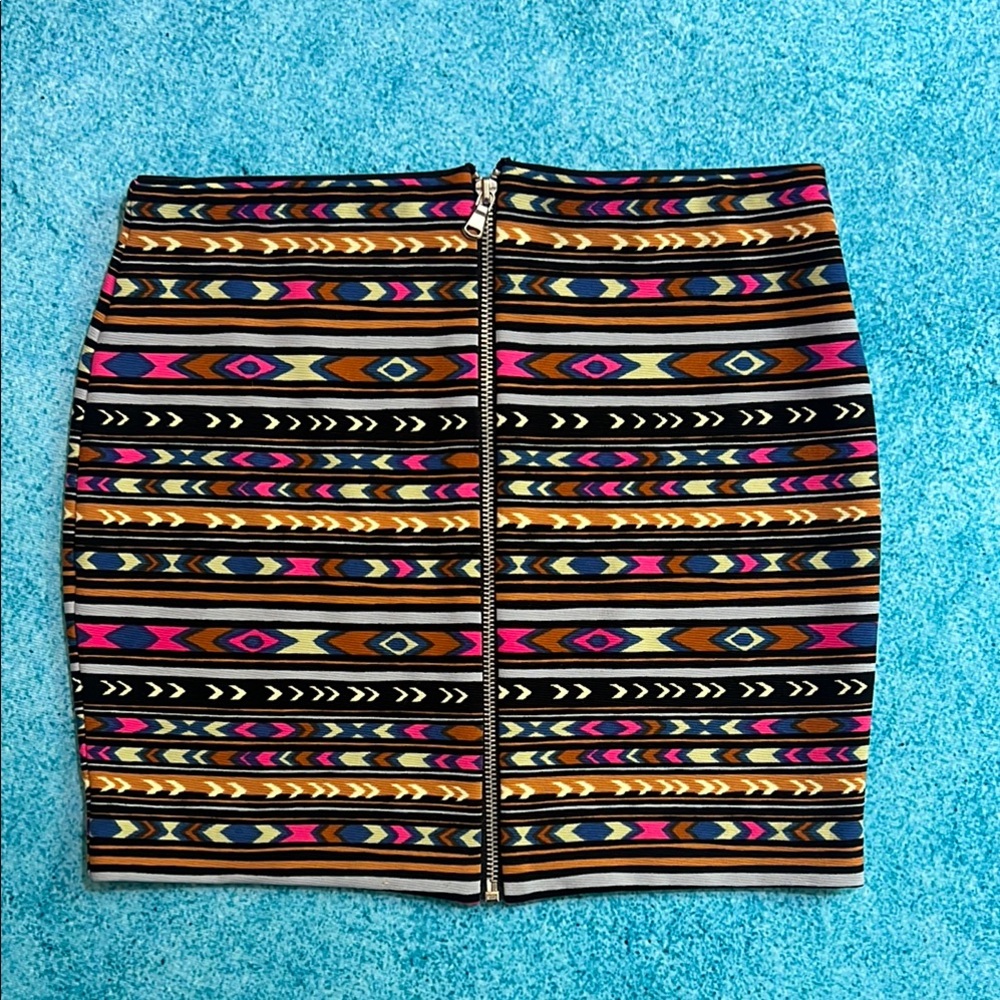 Tribal Patterned Multicolor Skirt